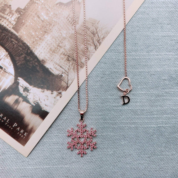 14K Rose Gold Vermeil - Snowflake Necklace